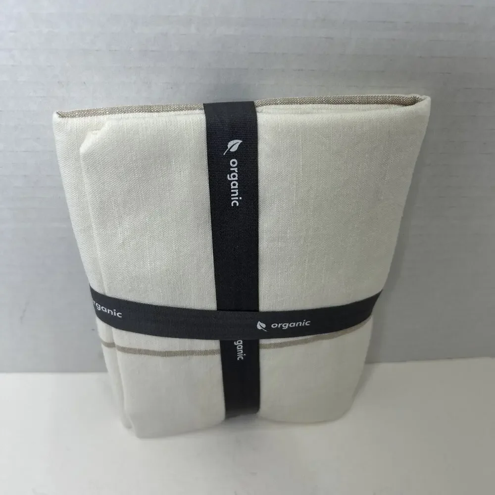 West Elm Organic Hemp + Cotton Serene Stripes Standard Pillow Sham Ivory/ Tan